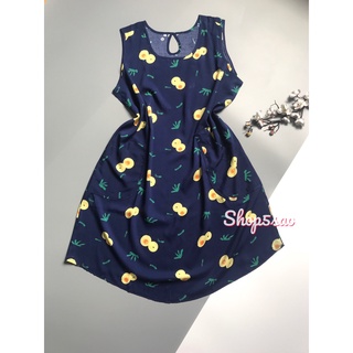 Váy lanh - Đầm ngủ mặc nhà lanh (tole) SHOP5SAO có túi BIGSIZE (55-70kg)