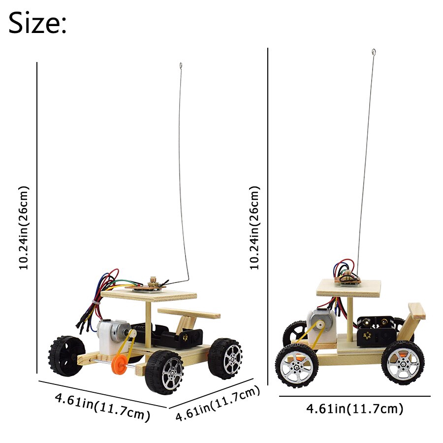 Bộ Đồ Chơi Lắp Ráp Xe Hơi Điều Khiển Từ Xa Hai Kênh Diy Bằng Gỗ Cho Bé Trai