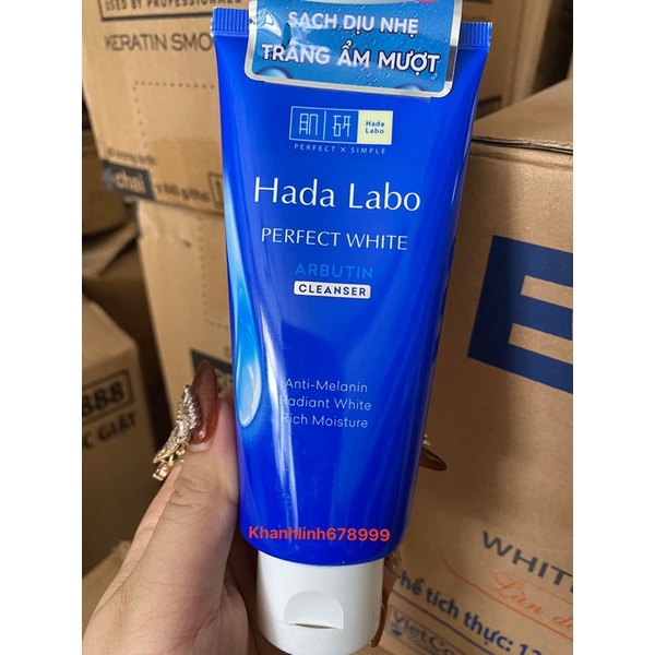 Kem rửa mặt dưỡng trắng Hada Labo tuýp 80g ( xanh )