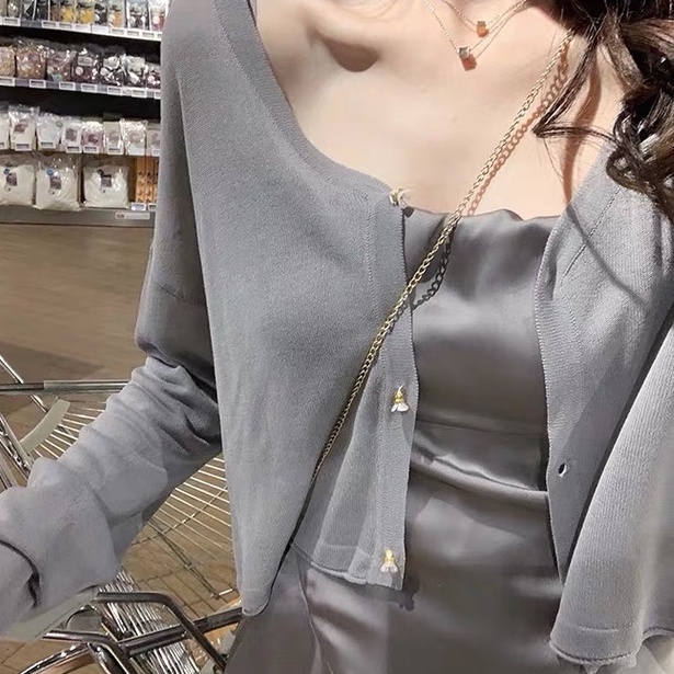 Áo Khoác Cardigan Dệt Kim Mỏng Chống Nắng Thời Trang Mùa Hè Cho Nữ | BigBuy360 - bigbuy360.vn