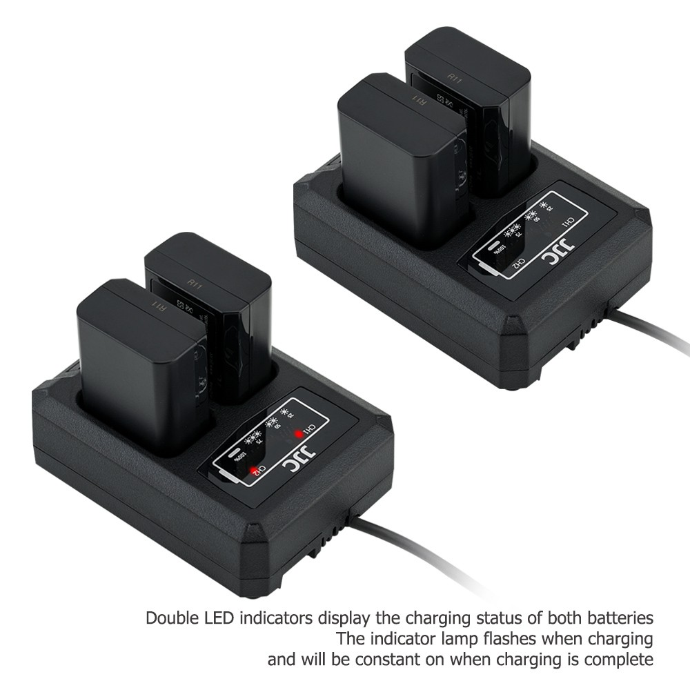 Bộ sạc pin JJC NP-FW50 thích hợp cho Sony ZV-E10 A7 II A7S II A7R II A6000 A6100 A6300 A6400 A6500 A5000 A51000 A3000