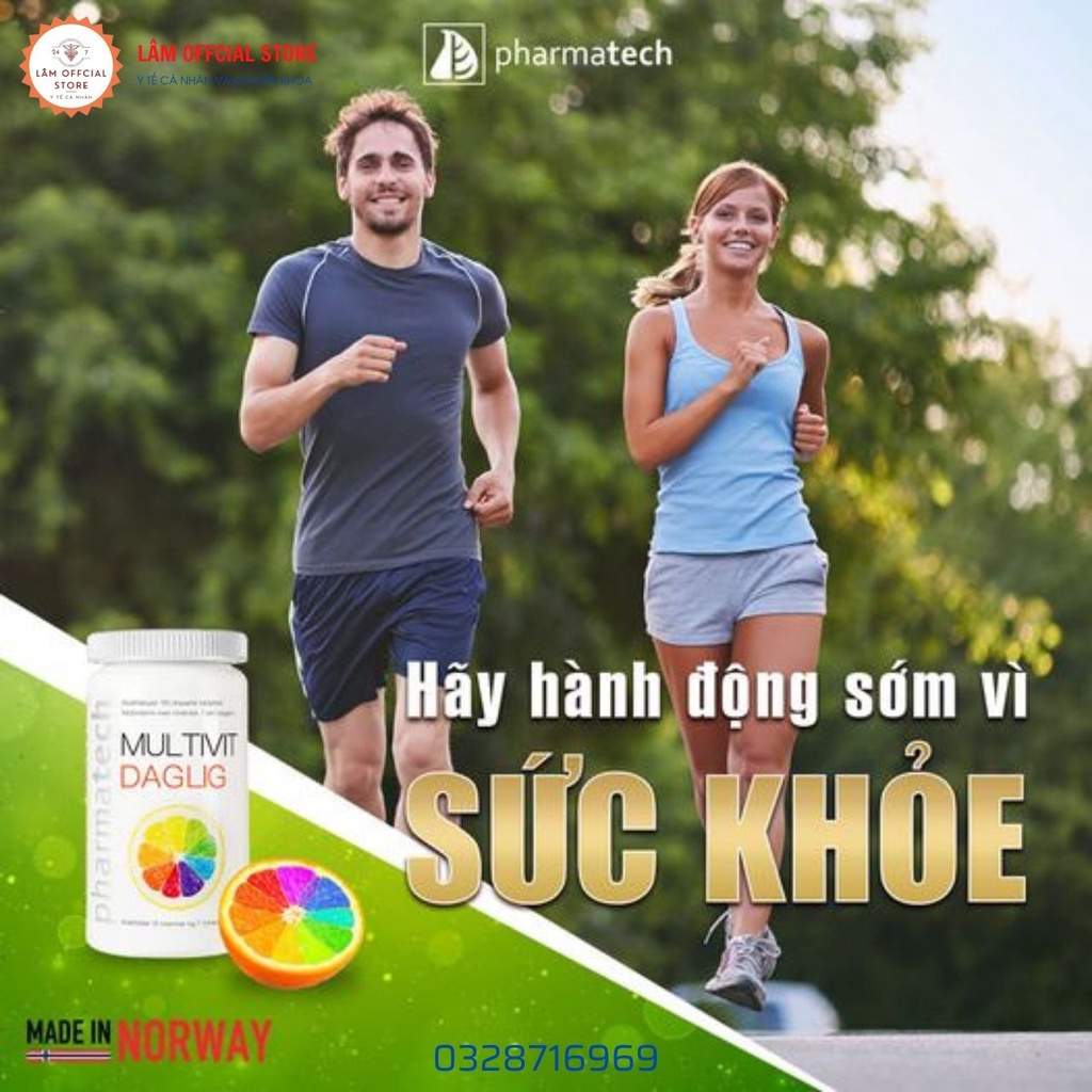 Viên uống bổ sung vitamin và khoáng chất Pharmatech Multivit Daglig