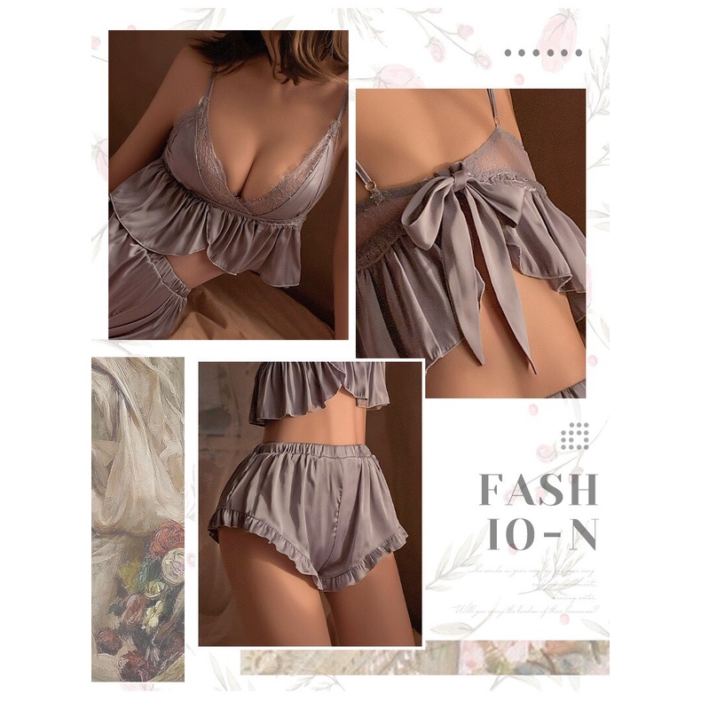 Bộ ngủ hai dây sexy có nơ buộc sau lưng siêu gợi cảm và hack dáng được chị em săn đón - Queen. Sexy - Freeship | BigBuy360 - bigbuy360.vn