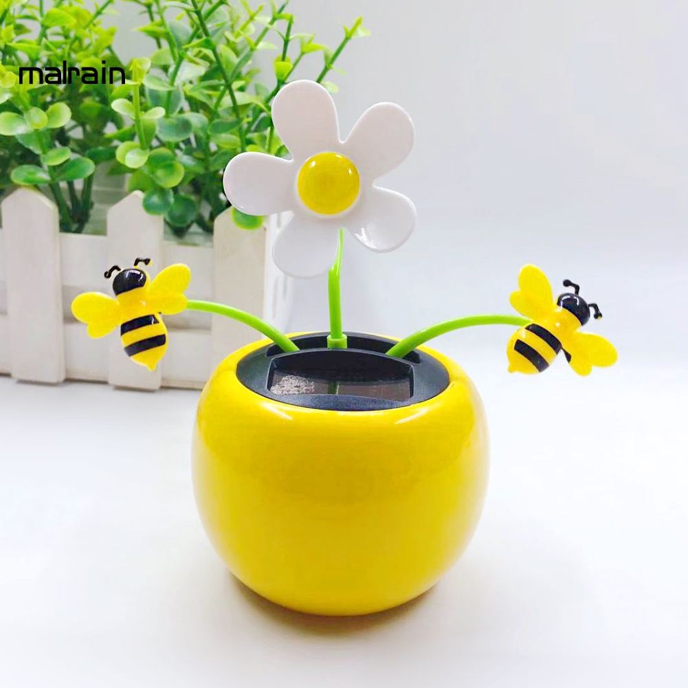 Chậu hoa nhựa dùng năng lượng mặt trời trang trí xe ô tô sáng tạo