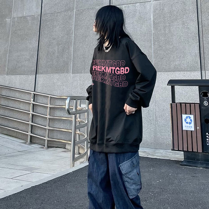 NRVP Áo Thun Tay Dài Oversize In Họa Tiết Phong Cách Hàn Quốc Thời Trang Cho Nam Và Nữ