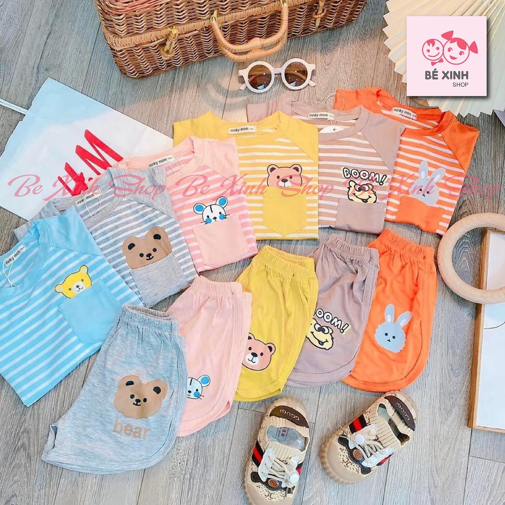 Quần áo trẻ em Đồ bộ minky mom cho bé trai bé gái mùa hè  Đồ bộ hè cho trẻ em bé trai gái thun lạnh SỌC_TÚI