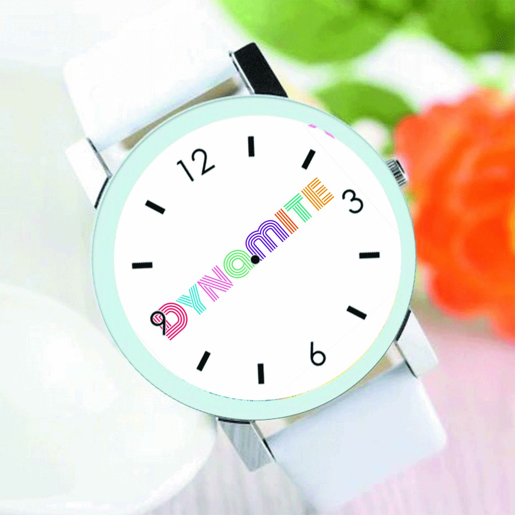 Đồng hồ đeo tay nam nữ in hình BTS Dynamite logo phụ kiện thời trang | BigBuy360 - bigbuy360.vn