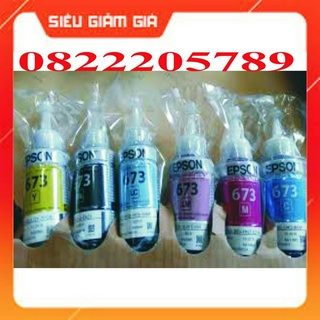 Bộ mực in 6 màu epson t673 dùng cho epson l805,l800,l850,l1800...chính hãng