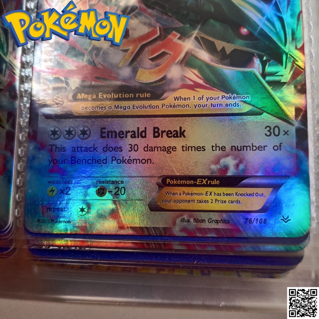 Card Pokemon truyền thuyêt Mega Mrayquaza Rồng thời tiết 76 108 1459 d3