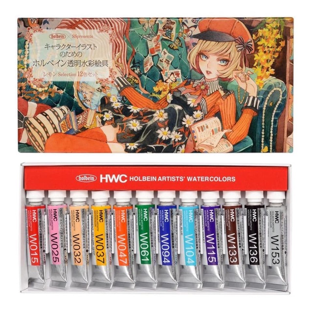 [LIMITED] Set HOLBEIN X LEMON  [BẢN ĐẶC BIỆT] Set màu nước artist 12 màu Holbein