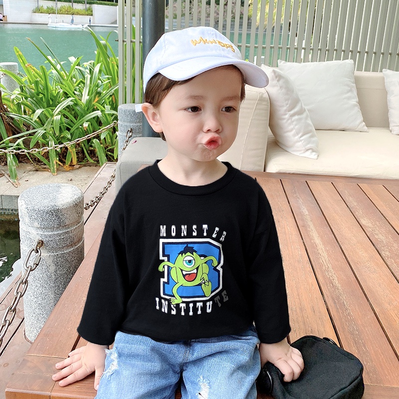Áo thun dài tay bé trai Magickids cổ tròn chất cotton thấm hút mồ hôi hình in dễ thương Quần áo trẻ em thu đông AO22043