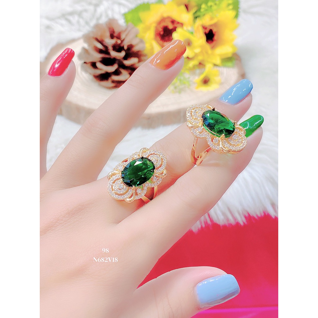 UHA - Nhẫn nữ UHA mạ vàng 18K đính đá CZ ( giá tốt nhất ) N682