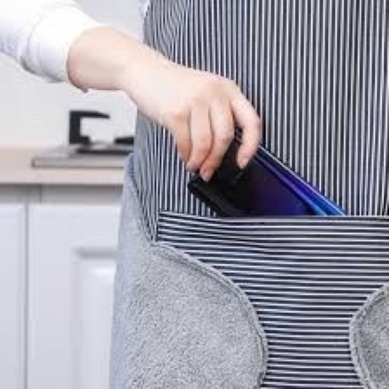 Tạp dề nấu ăn không thấm nước có túi trước bụng đựng đồ và khăn lau hai bên hông