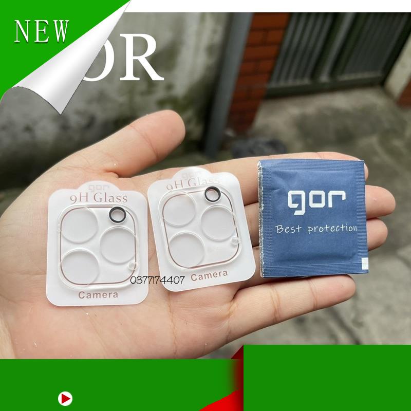 Bộ 2 dán kính GOR bảo vệ Cụm camera iPhone 13 Pro max, 12 Pro Max, 11, 11 Pro, 11 Pro Max bảo vệ siêu tốt