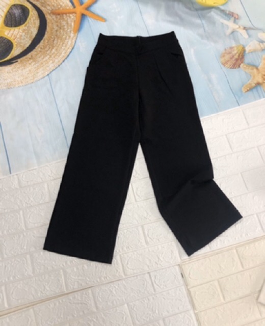 Quần ống rộng nữ,quân ống suông nữ cạp liền khóa sau chất vải mềm mại | BigBuy360 - bigbuy360.vn