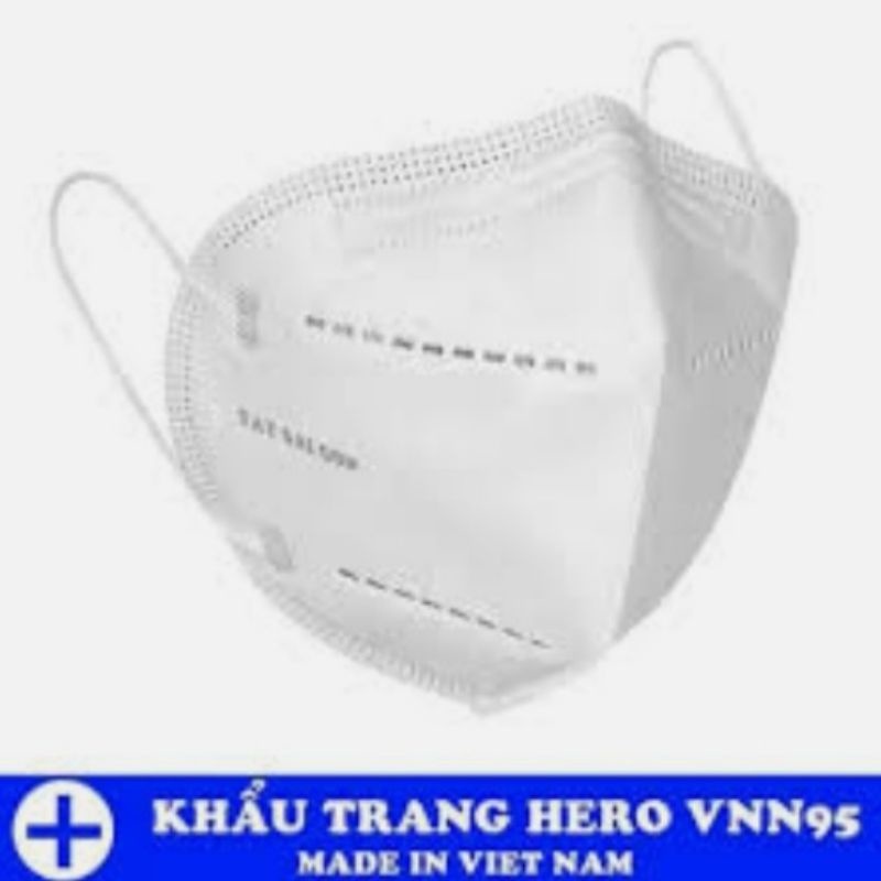 [Hộp 5 Cái] - Khẩu Trang N95 - 3D - 5 Lớp - HERO VN N95 Đạt Tiêu Chuẩn FDA và Quatest 3