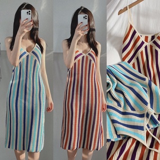 [SẴN] Đầm sát nách hai dây, đầm body len thun gân maxi cao cấp