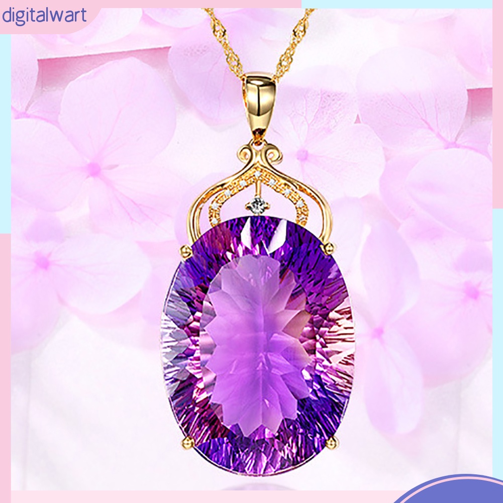 Dây chuyền dài đính đá hình Oval thời trang cho nữ