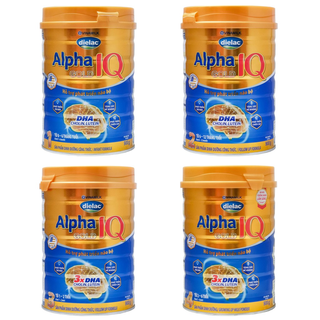 Sữa bột Dielac Alpha Gold 1,2,3,4 900g