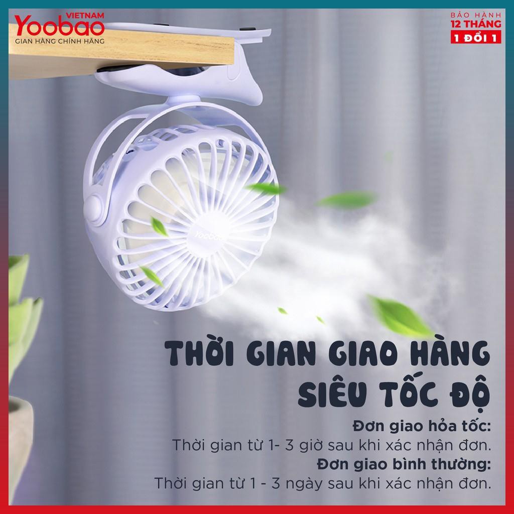 Quạt Mini, Quạt YooBao Tích Điện 6400mAh Động Cơ Bền Và Chạy Cực Êm. Dùng 32 Tiếng- Bảo Hành 12 Tháng | BigBuy360 - bigbuy360.vn