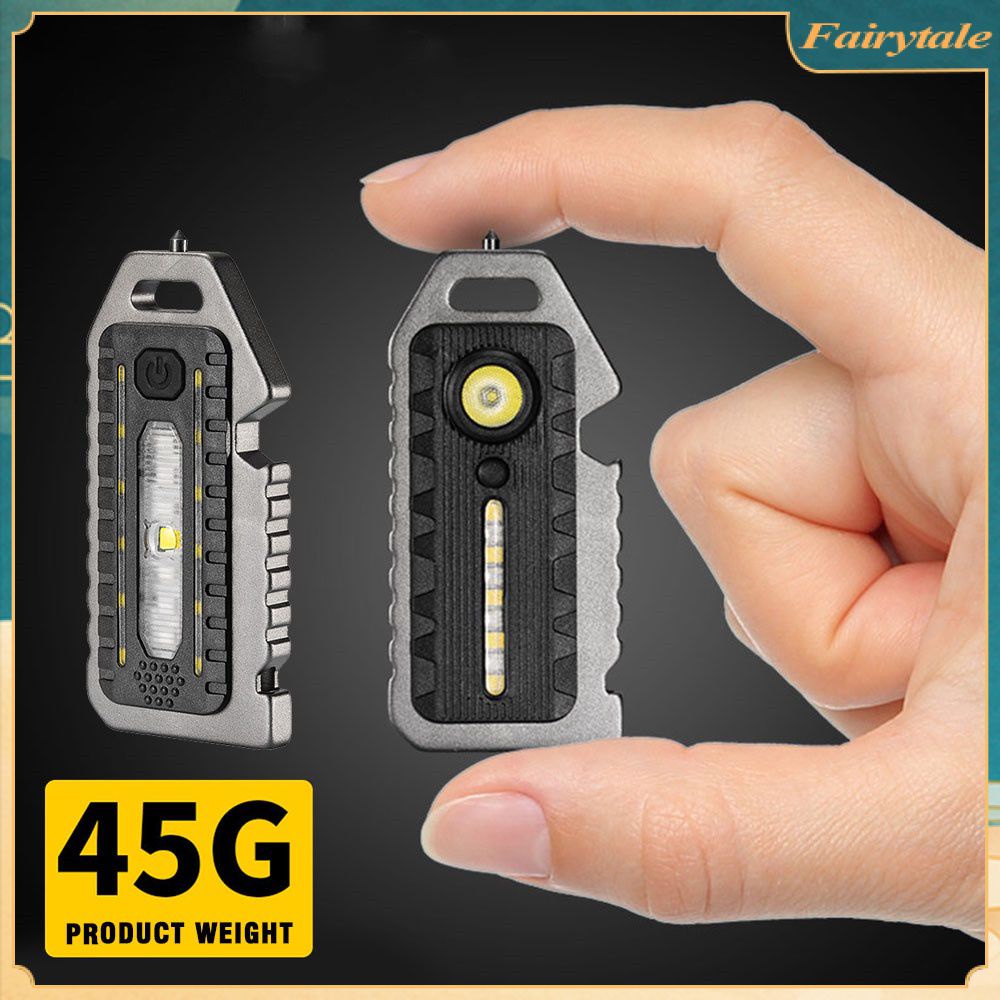 Đèn Led Màu Xanh Đỏ Vai Cảnh Sát Đèn Sạc Usb Type-C Nhấp Nháy An Toàn Mới Lạ Chiếu Sáng Mini Móc Khóa Đèn Pin Có Dây