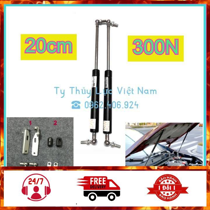 [300N-20cm] Bộ 2 Ty Thủy Lực, Ty Cốp Chịu Tải 300N - 30kg Dài 20cm