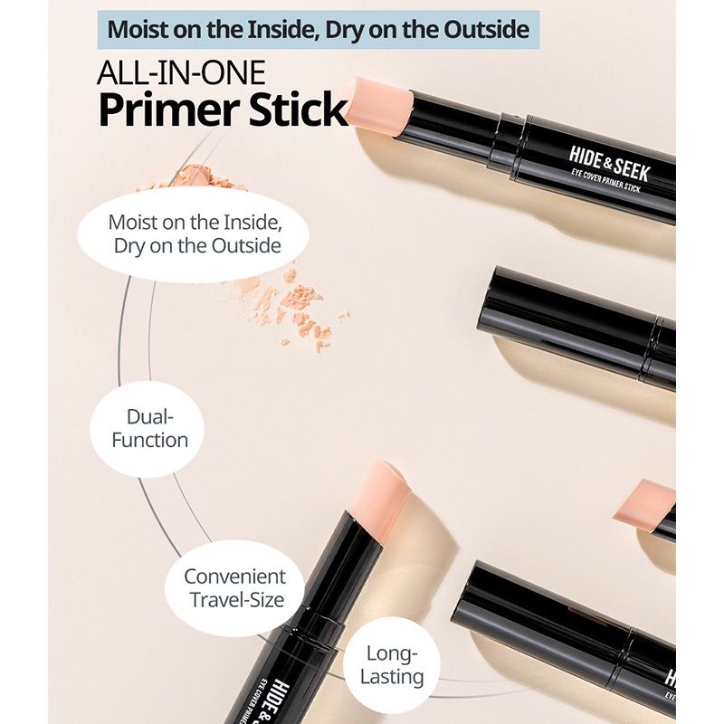 [HIDE & SEEK] Eye Cover Primer Stick 4g / Dưỡng ẩm + Kiểm soát dầu + Che phủ tự nhiên / Trang điểm dưỡng da Hàn Quốc | BigBuy360 - bigbuy360.vn