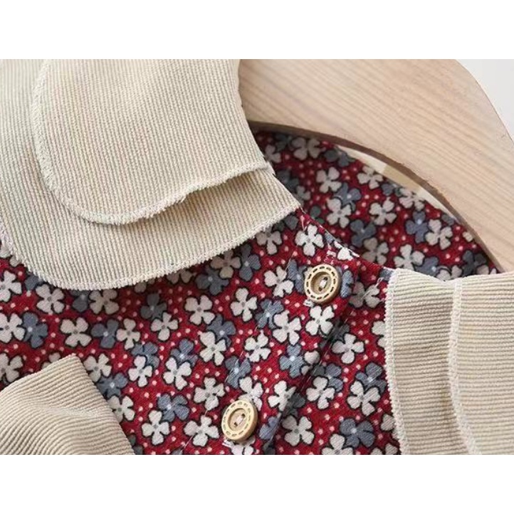 Đầm Công Chúa Tay Dài Đính Nơ Thời Trang Mùa Đông Xinh Xắn Cho Bé Gái