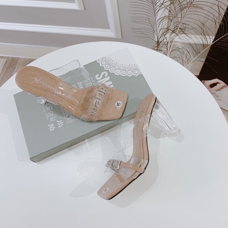 HÀNG CÓ SẴN Guốc mika 2 cầu gót 9cm