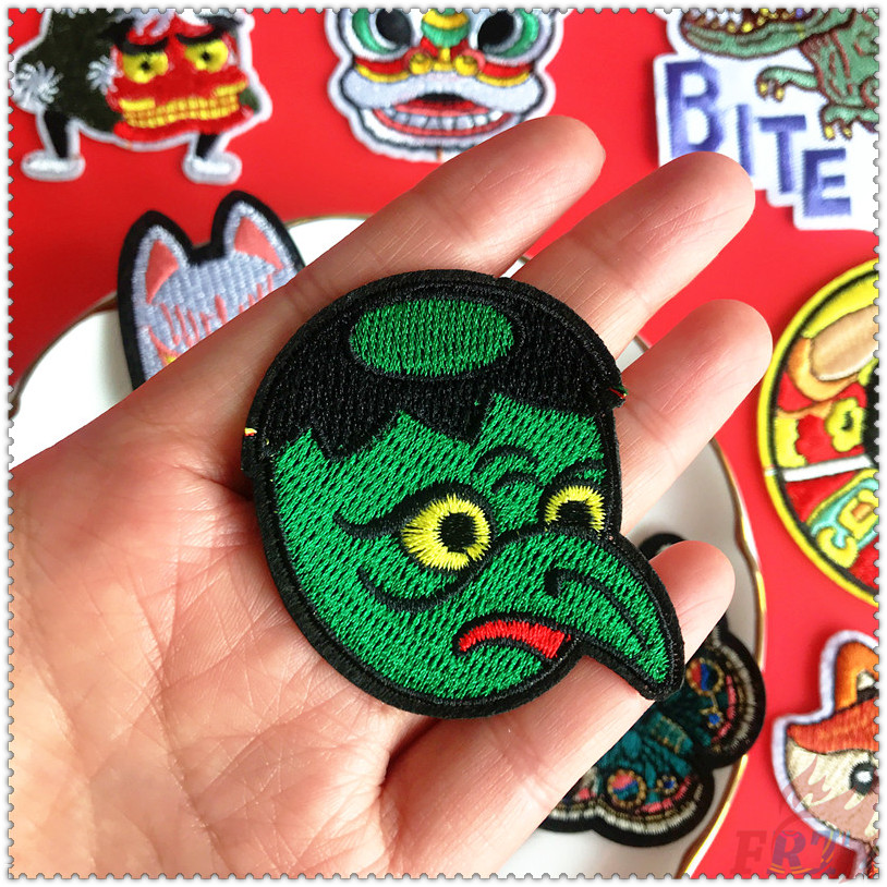 Miếng vá thêu ủi trang trí quần áo phong cách nghệ thuật Nhật Bản