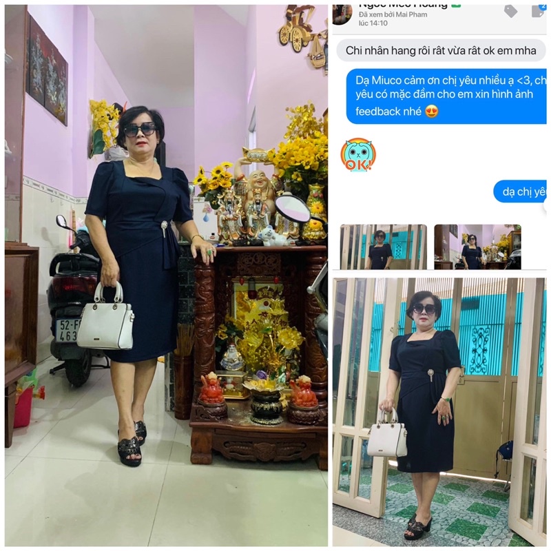 Đầm đi tiệc cho mẹ u40 u50 - Đầm Peplum che bụng [Miu011] | BigBuy360 - bigbuy360.vn