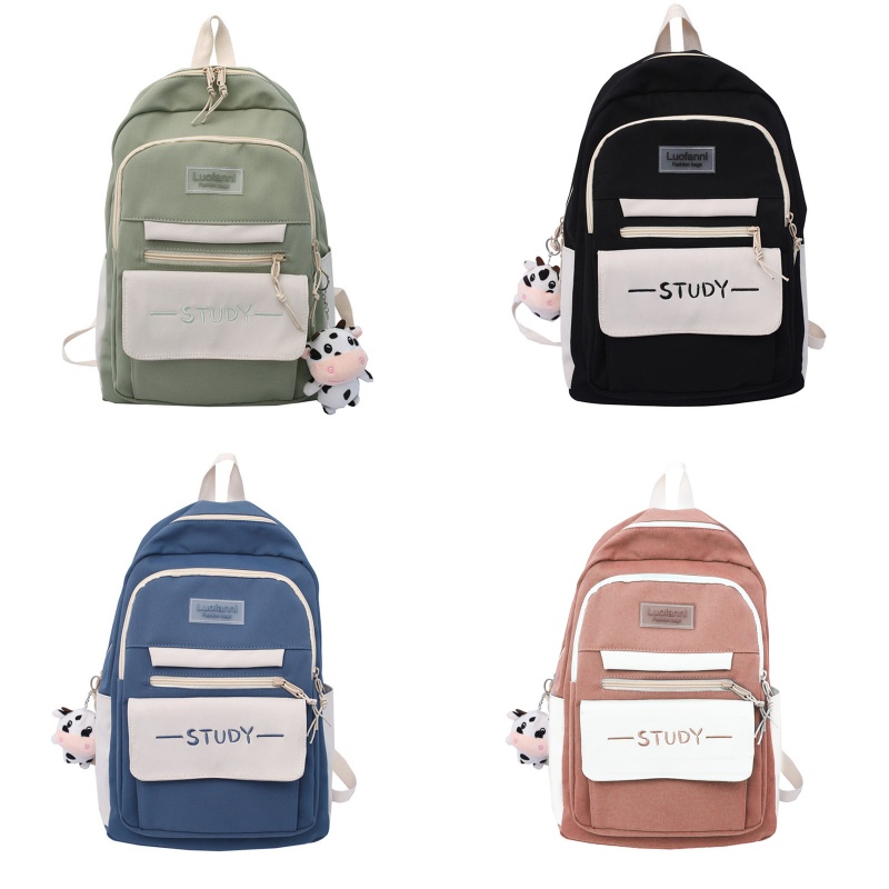 Ba Lô Nylon Nhiều Ngăn Sức Chứa Lớn Cho Học Sinh