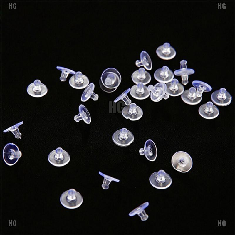 Set 50 chui gắn khuyên tai bằng silicon mềm trong suốt tiện dụng