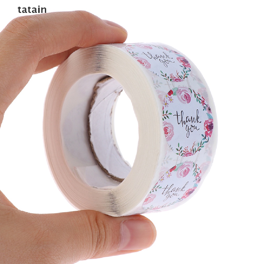 [TAT] 500 Labels/roll Thank You Sticker seal labes flower Stationery sticker CVX