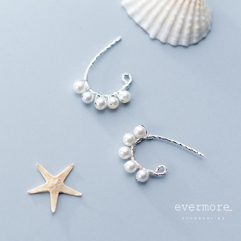 Bông tai bạc EVERMORE, khuyên tai nhánh hoa châu bạc ý 925, phong cách minimalist, thanh lịch - H026