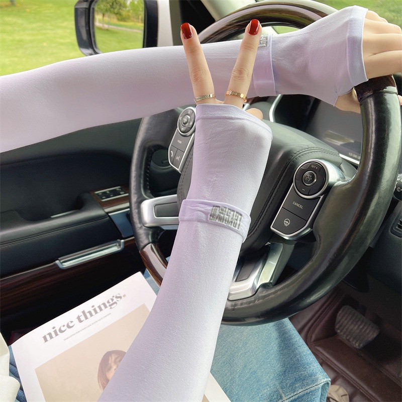 Găng tay dài chống nắng màu trơn chất lượng cao thời trang mùa hè cho nam và nữ