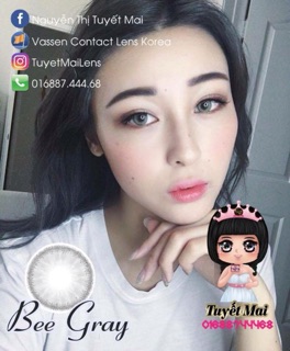 Lens xám Hàn Quốc Bee gray có cận