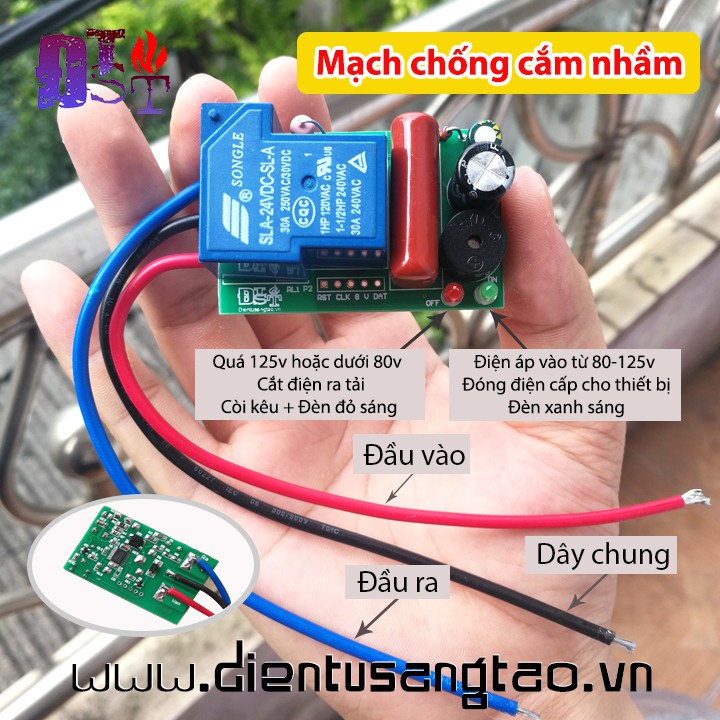 Mạch chống cắm nhầm, bảo vệ thiết bị 110V 3000W