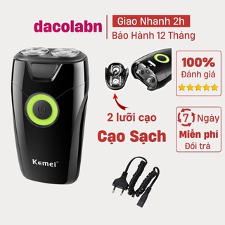 [CẠO SẠCH] Máy Cạo Râu May Cao Rau Nam Kemei 202a 2 Lưỡi Mài Lưỡi Tự Động Cạo Khô Cạo Sát Không Rát