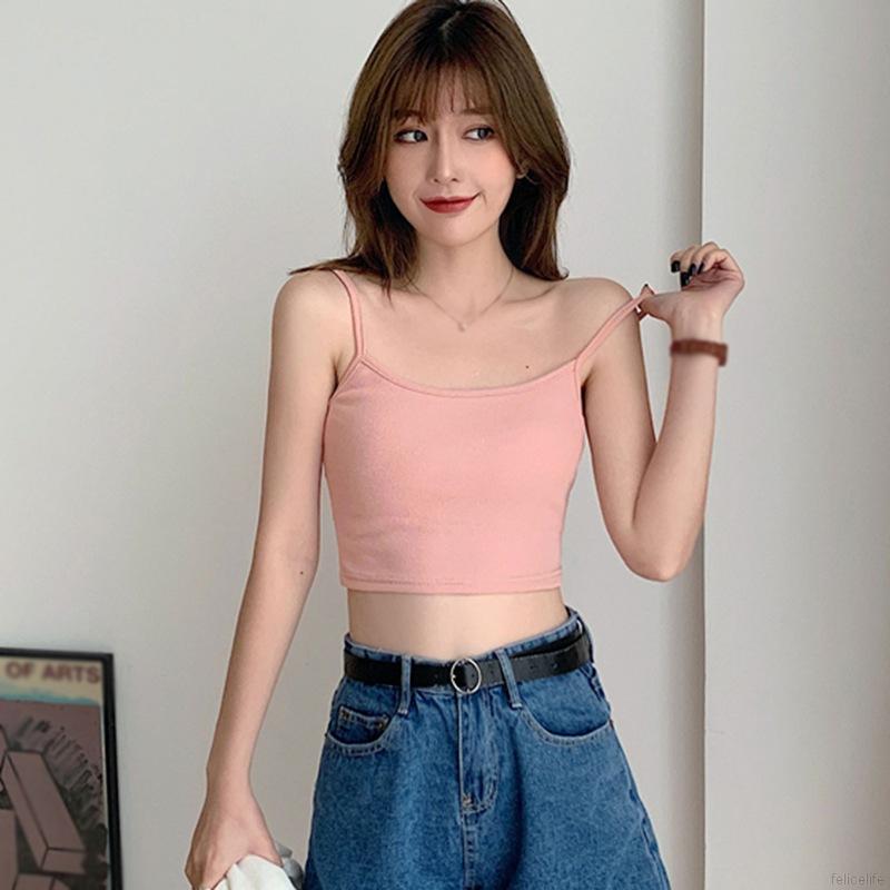 Áo hai dây màu trơn form ôm quyến rũ