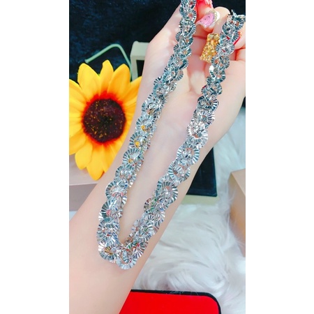 Dây chuyền nữ kiểu khoen tròn dát vàng 18 dát bạch kim cao cấp mẫu mới siêu đẹp