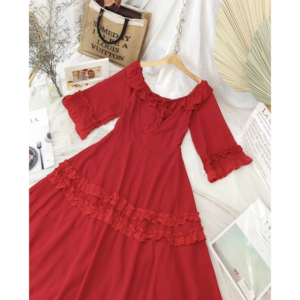 Đầm Maxi Đi Biển, Váy Maxi Đi Biển V115, Chất Voan, Mềm Mát, Màu Đỏ, Siêu Phẩm Của Tín Đồ Sống Ảo, Nhìn Là Mê. | BigBuy360 - bigbuy360.vn