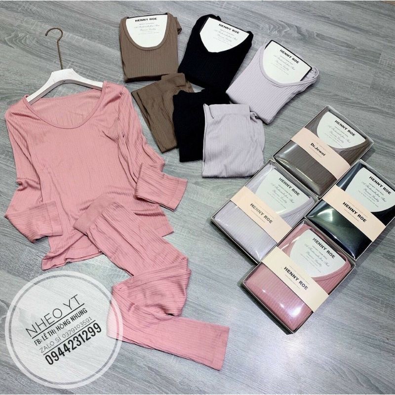 Sét Bộ tăm giữ nhiệt Quảng Châu body co dãn - Sét bộ ngủ len hộp Quảng châu