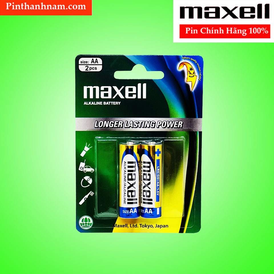 Pin AA , Pin AAA Maxell alkaline 1.5V Vỉ 2 Viên Chính Hãng