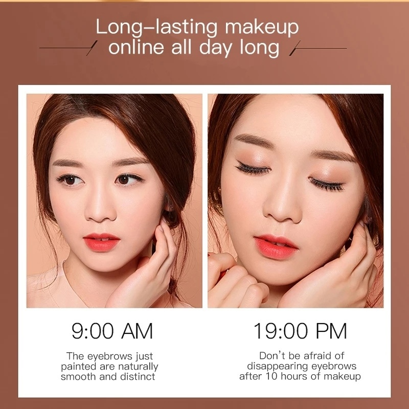 Phấn Trang Điểm Lông Mày Hai Đầu Màu Xám / Nâu Xám / Lì Mềm Mượt Chống Thấm Nước Lâu Trôi