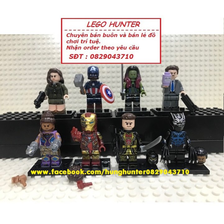 Xếp hình Marvel Superheroes End Game các nhân vật Ironman Thor Captain America Howark Stark Black Panther Shuri WM 6068