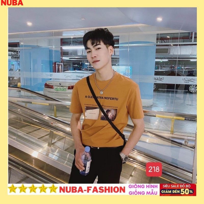 Áo thun nam nữ cổ tròn màu vàng cao cấp, chất liệu polo thoàng mát, thấm hút mồ hôi NUCA 218