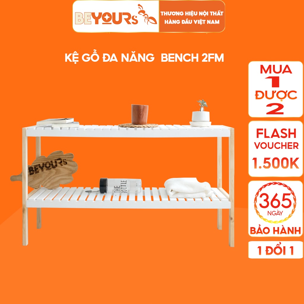 [Mã LIFEBKJAN100 giảm 10% tối đa 100K] Kệ Đa Năng Bằng Gỗ BEYOURs Bench 2FM Để Sách Giày Dép Đựng Đồ Nội Thất