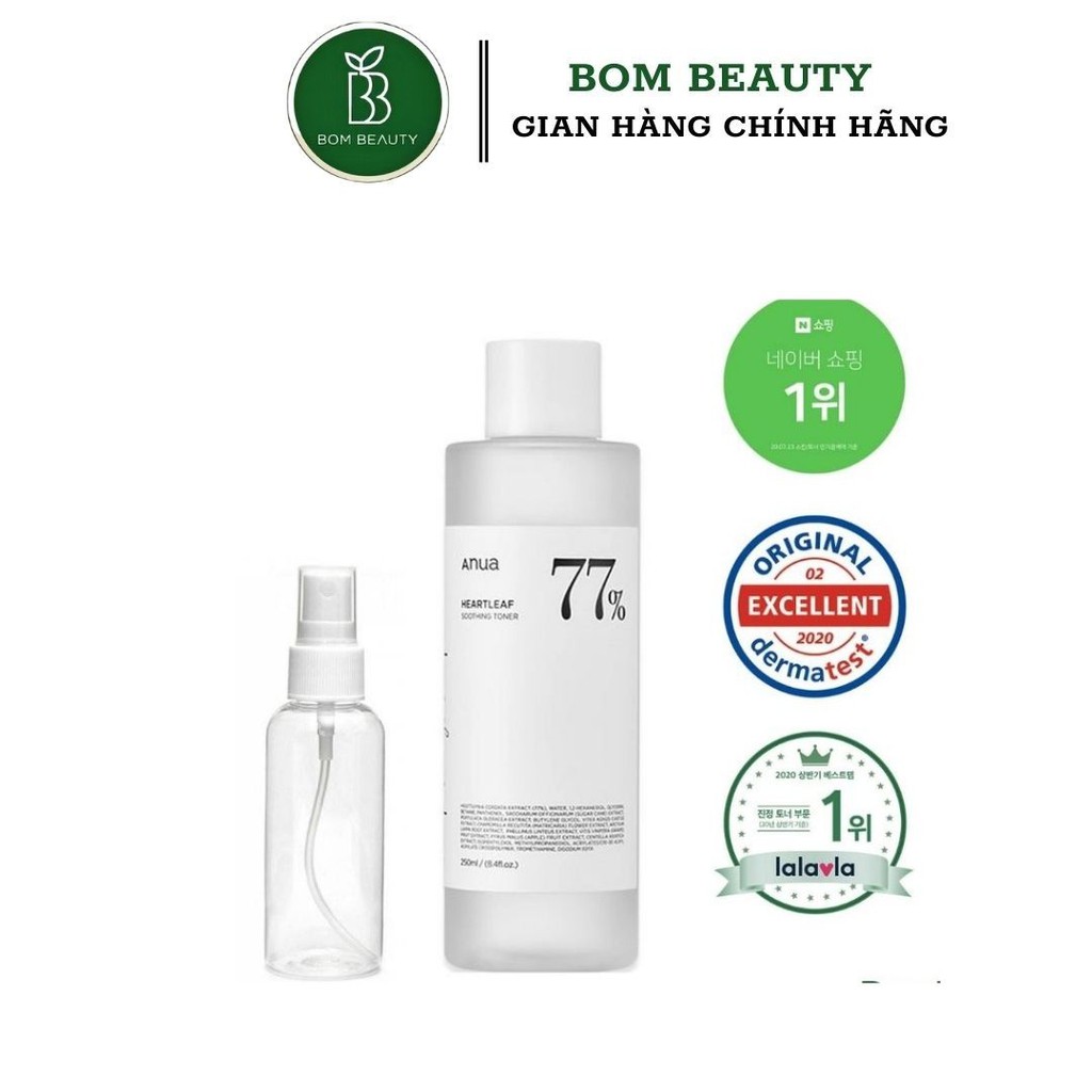 anua - Nước hoa hồng or sữa dưỡng cân bằng làm dịu da : ANUA 77 Heartleaf Soothing toner / heartleaf daily relief lotion