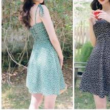 Váy 2 dây hở lưng dáng xòe ulzzangf